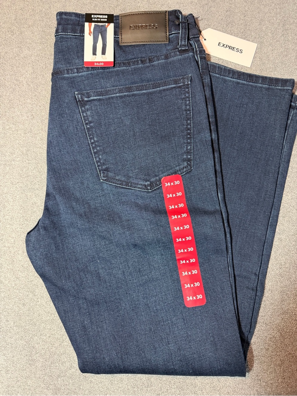 Express Men’s Navy Slim Straight Jeans